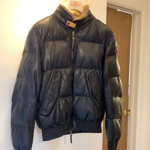 Parajumper Mens Leather Bomber Jacket 